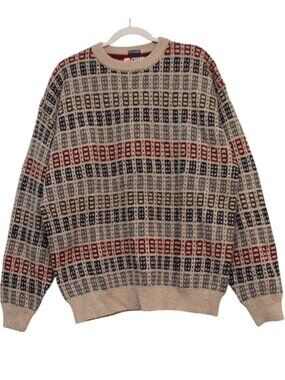 NWT Chaps Ralph Lauren Men's Sweater Size XL Knit Wool 90s Grandpa Preppy Retro